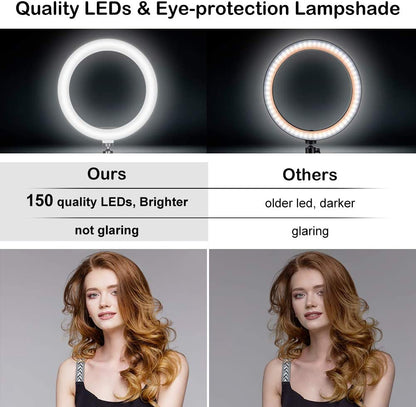 Set of Multi-Use 16 RGB Color 26cm Ring Light with 3 Soft Mode Options and 7ft Stand - (Ring light With 7Fit Tripod Stand)