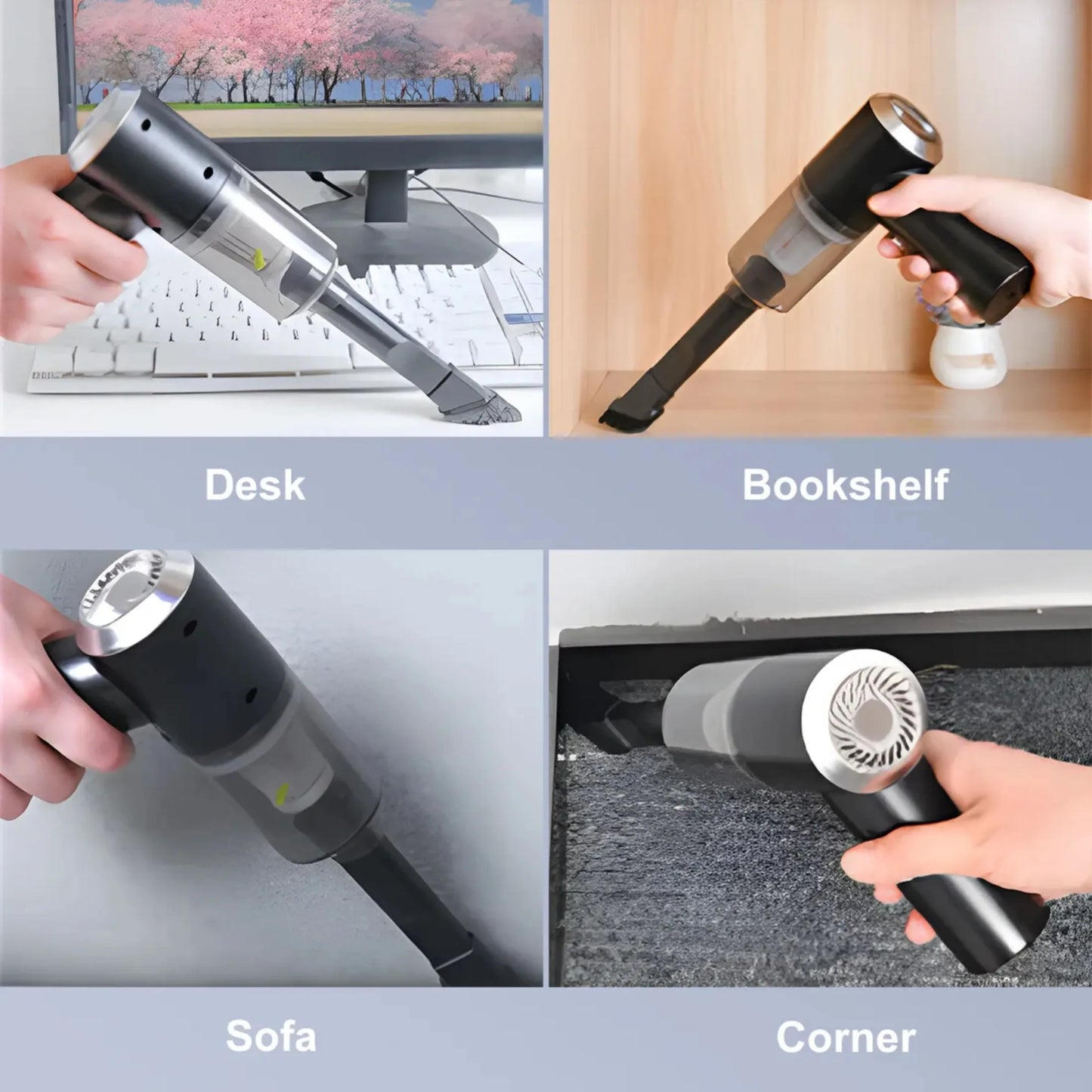 3 in 1 Car Mini Vacuum Cleaner with Blower Wireless Portable Rechargeable Handheld High Power Suction Vacuum Cleaning Machine for Home Car Computer Keyboard Cordless Air Blowing Dusting