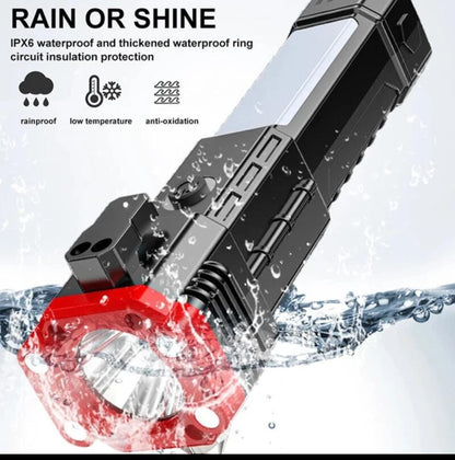 8-in-1 Rechargeable LED Flashlight with Emergency Tools.