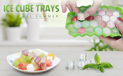 Silicone HoneyComb Shape Ice Cube Tray with LID