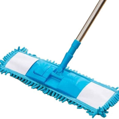 Microfiber Flat Mop floor cleaner with Extendable and Adjustable Steel Rod Mop.