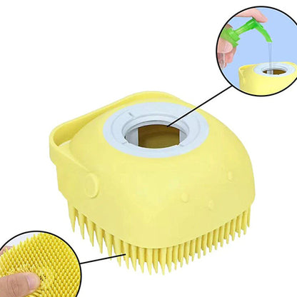 Silicon Massage Bath Brush for Pets - Body Wash Scrub Brush Refill with Soap, Shampoo and Gel.