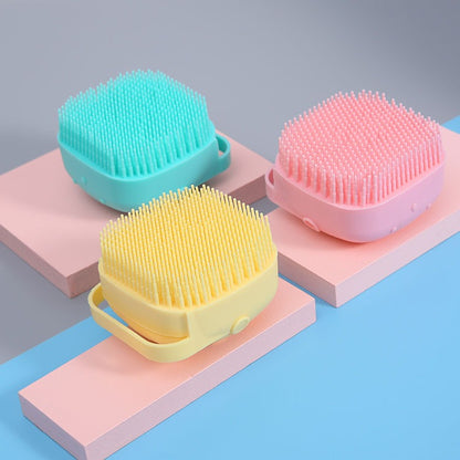 Silicon Massage Bath Brush for Pets - Body Wash Scrub Brush Refill with Soap, Shampoo and Gel.