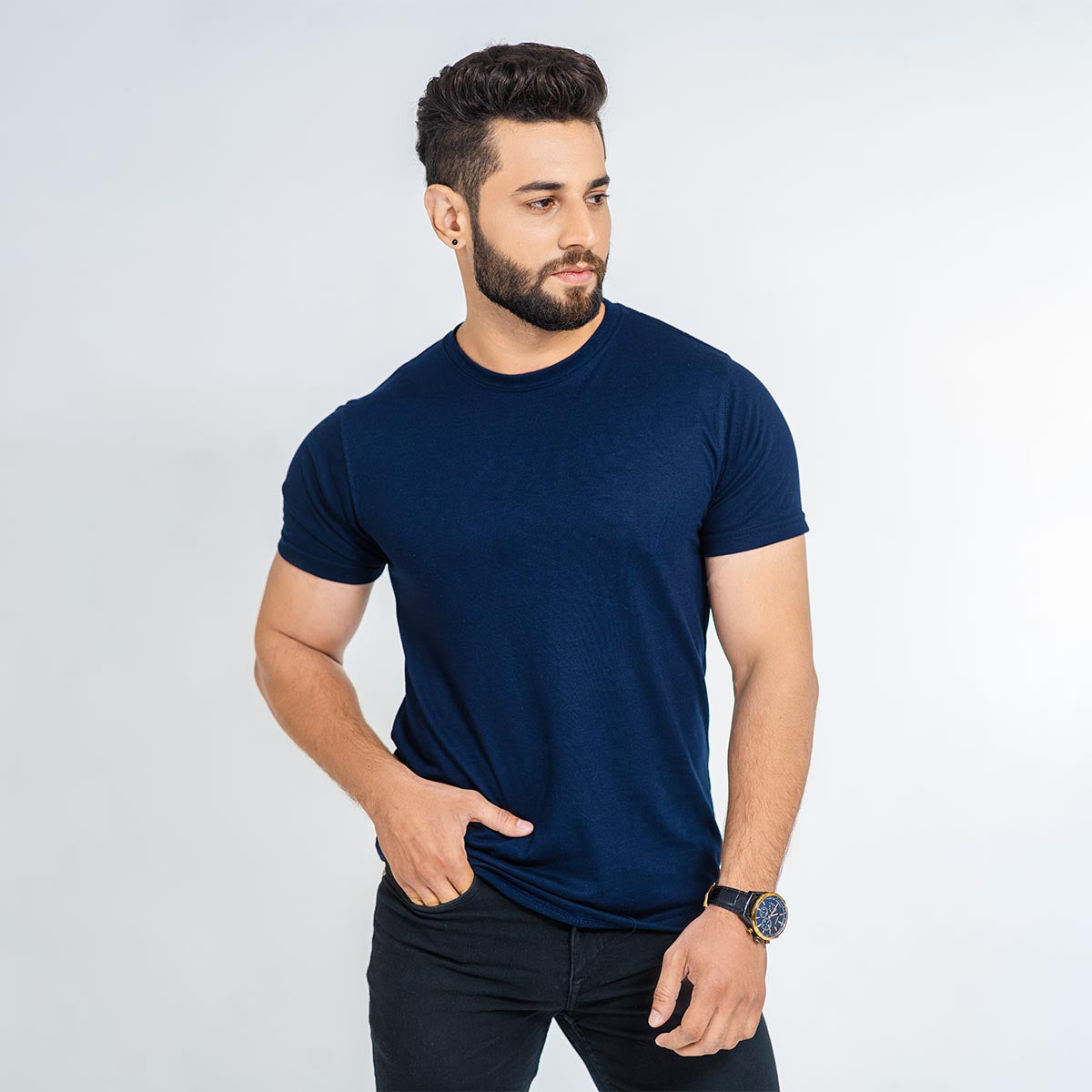 Pack of 3 - Half Sleeves Jersey Basic T-shirt For Men