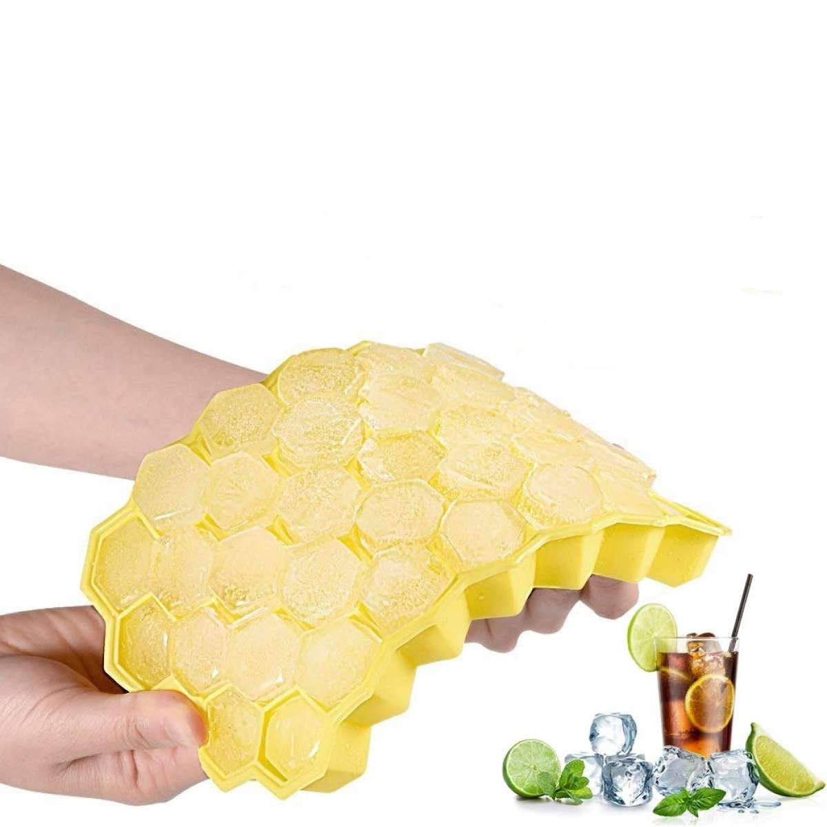 Silicone HoneyComb Shape Ice Cube Tray with LID