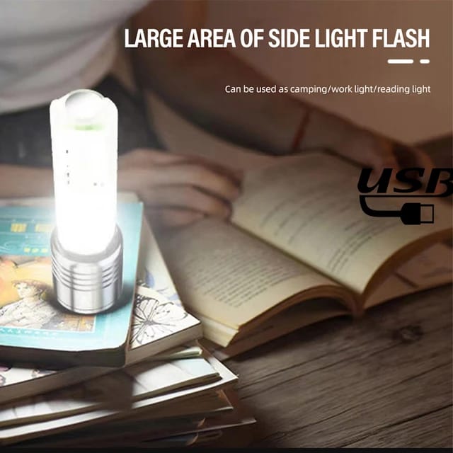 High Power 50W LED Flashlight - C Type Rechargeable Keychain LED Lamp