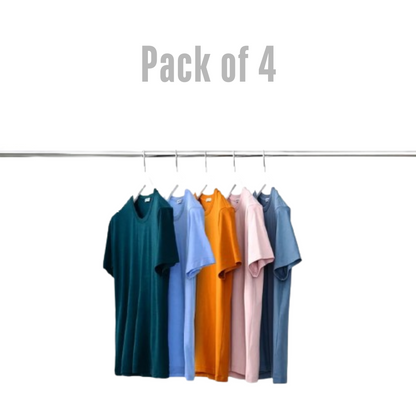 Pack of 4 - Half Sleeves Jersey Basic T-shirt For Men