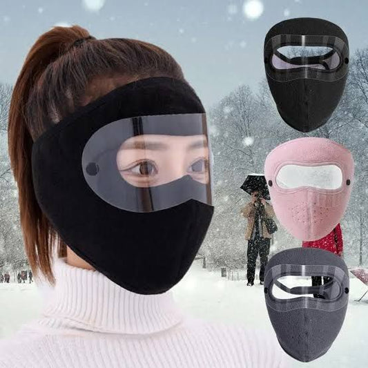 Windproof Anti Dust Full Face Masks Cycling Ski Breathable Masks Eye HD Anti Fog Goggles Hood Cover Winter Warm Hat Caps - Like Helmet - Helmet Inner