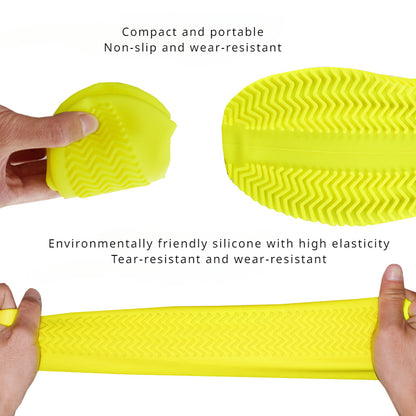 Rubber Boots Reusable Latex Waterproof Rain Shoes Cover Non-Slip Silicone Overshoes Boot Covers Unisex Shoes Accessories