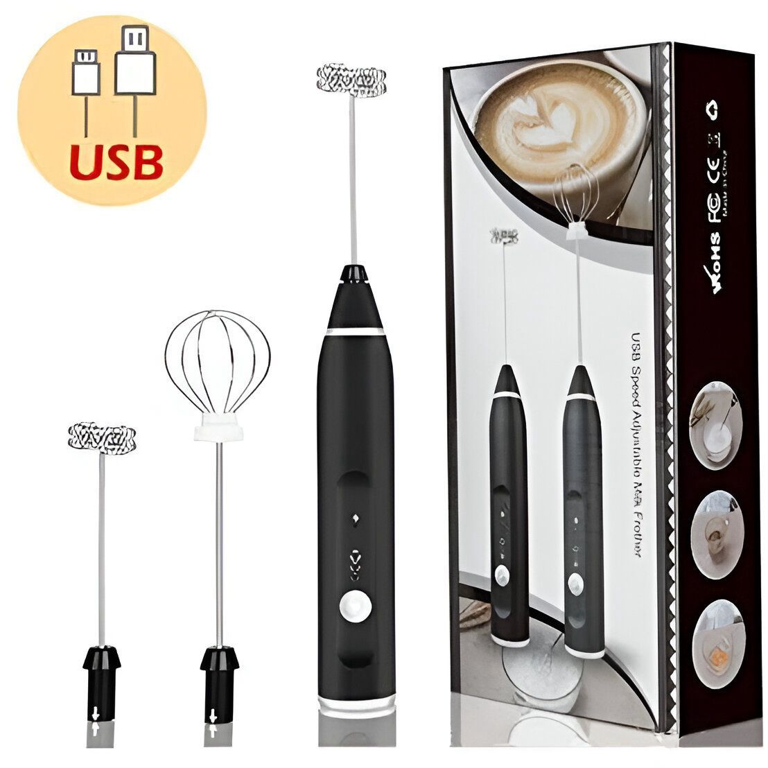 2 in 1 Electric Rechargeable Coffee Beater & Milk Frother and Foamer | High Quality