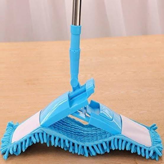 Microfiber Flat Mop floor cleaner with Extendable and Adjustable Steel Rod Mop.