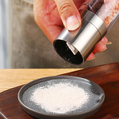 2 In 1 Stainless Steel Manual Live Salt and Pepper Grinder