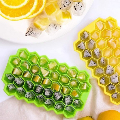 Silicone HoneyComb Shape Ice Cube Tray with LID