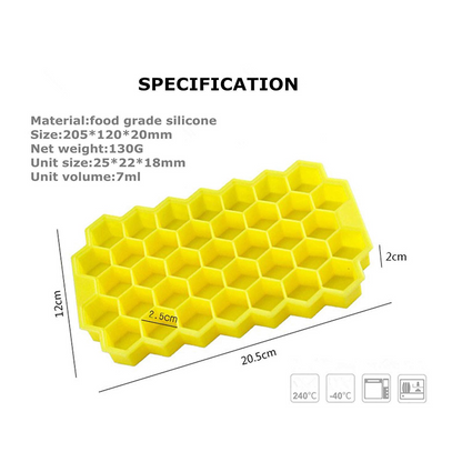 Silicone HoneyComb Shape Ice Cube Tray with LID