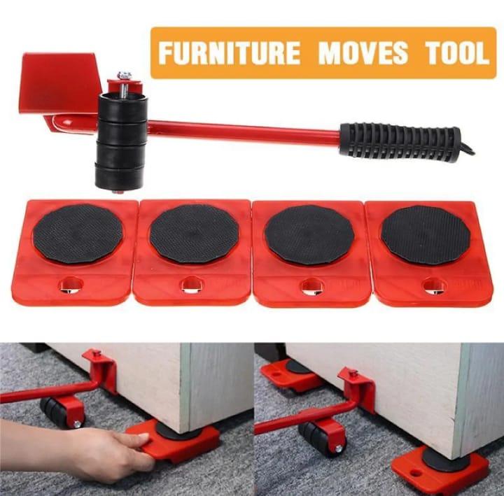 5-in-1 Furniture Moving Tool Set – Lifter, Slides, and 4-Wheeled Roller