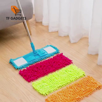 Microfiber Flat Mop floor cleaner with Extendable and Adjustable Steel Rod Mop.