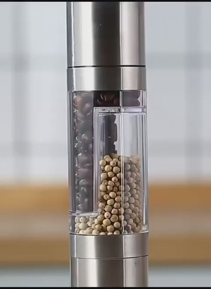 2 In 1 Stainless Steel Manual Live Salt and Pepper Grinder